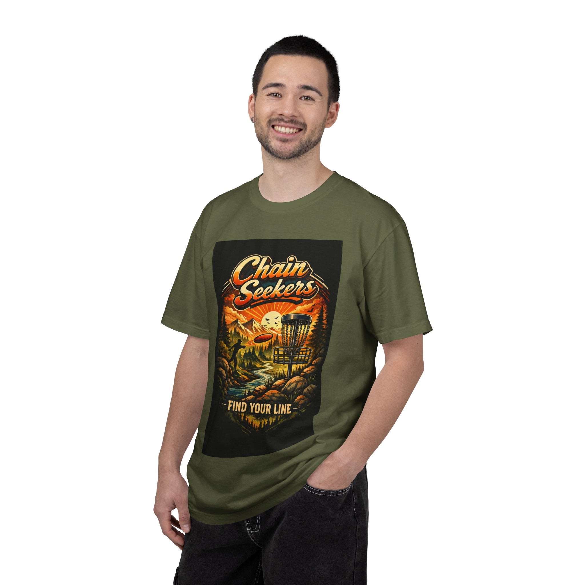 Chain Seekers Disc Golf Find Your Line T-Shirt | Vintage Outdoors Throwback