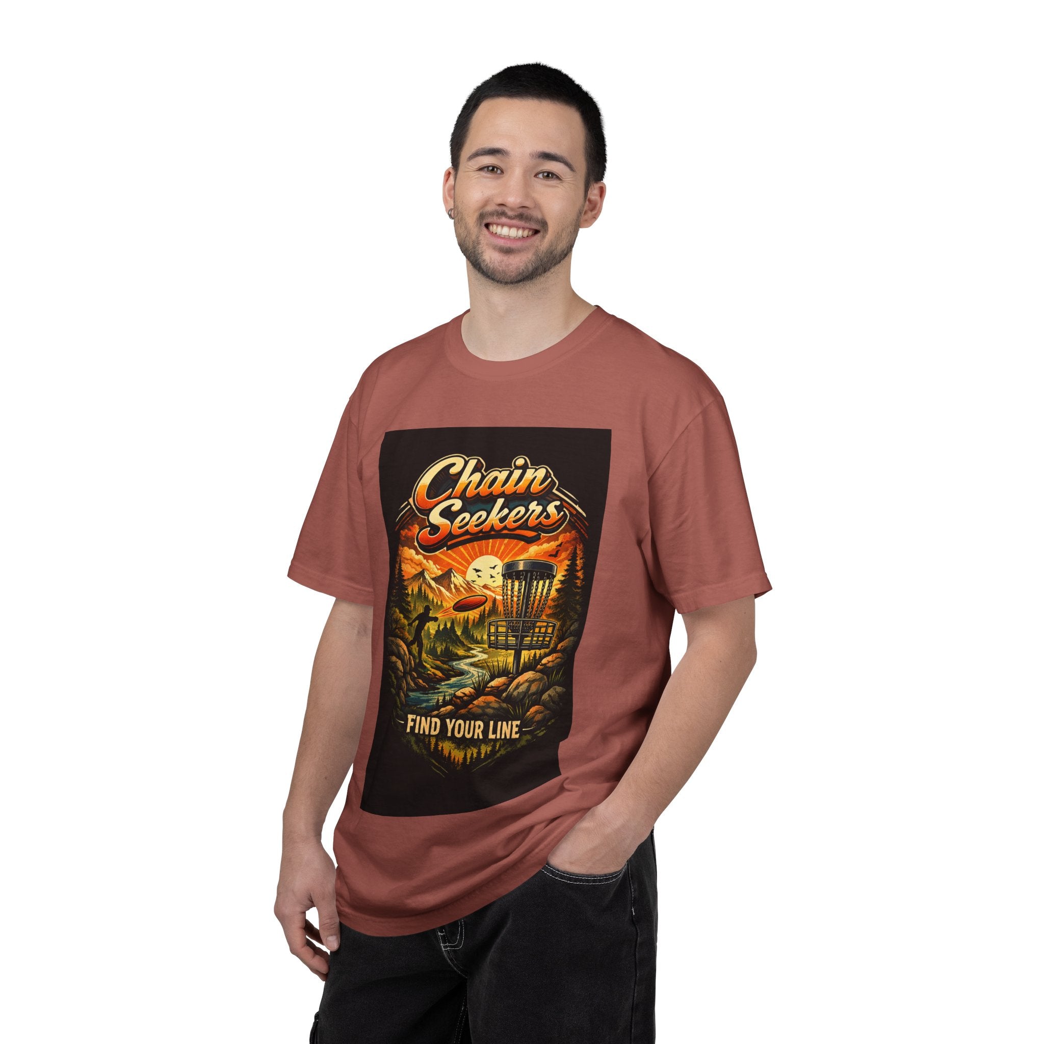 Chain Seekers Disc Golf Find Your Line T-Shirt | Vintage Outdoors Throwback