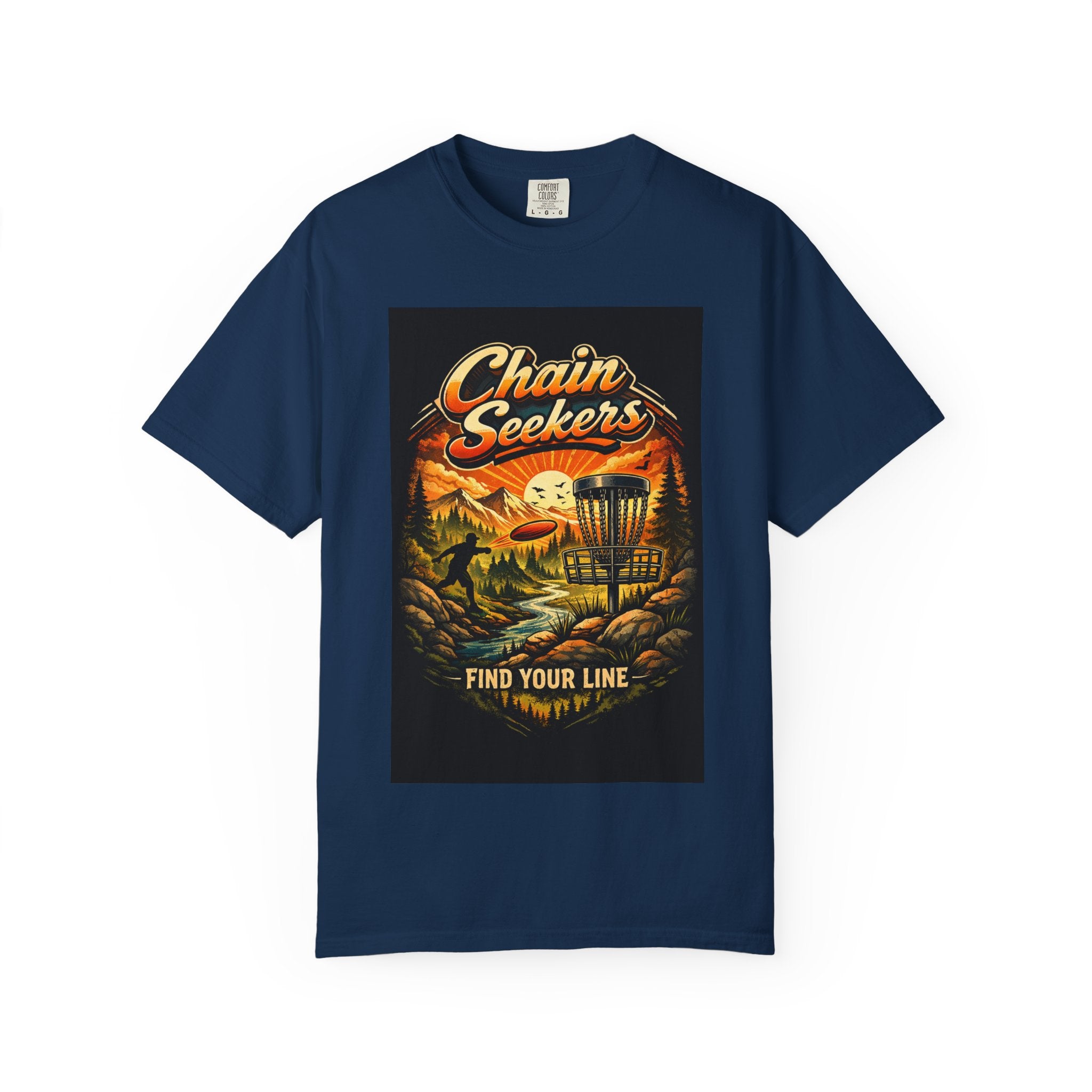 Chain Seekers Disc Golf Find Your Line T-Shirt | Vintage Outdoors Throwback